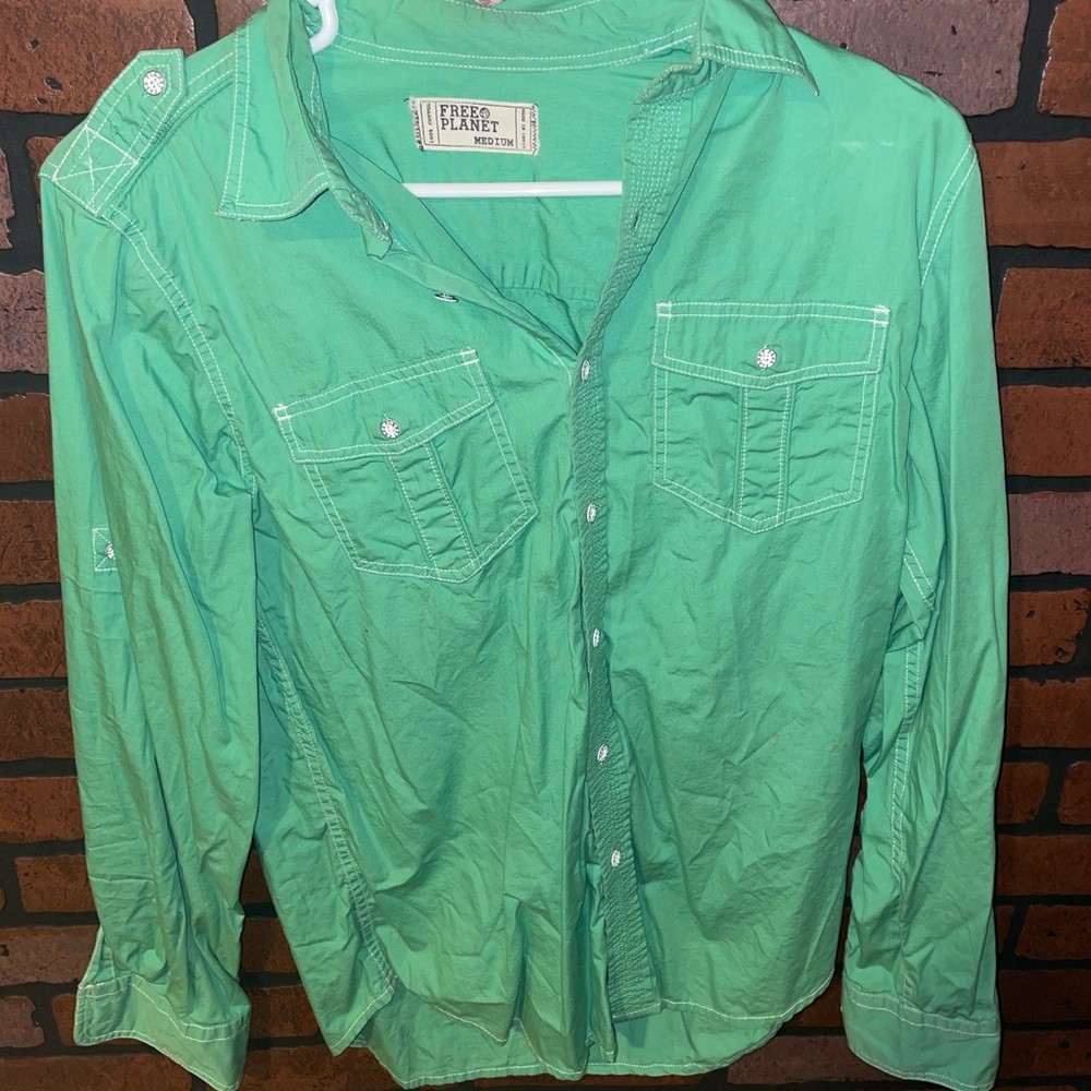 Free Planet Button Down